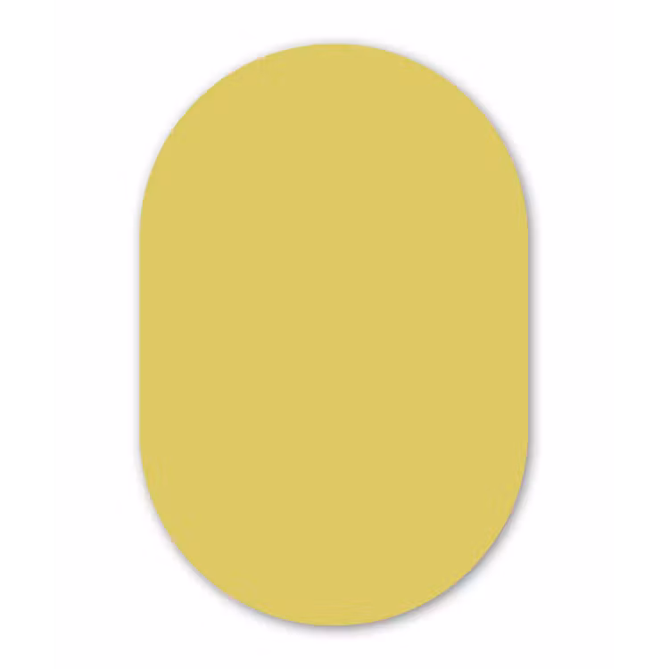 Golden - Ochre - Geel Wandcirkel Ovaal Aluminium middel 839 -3d