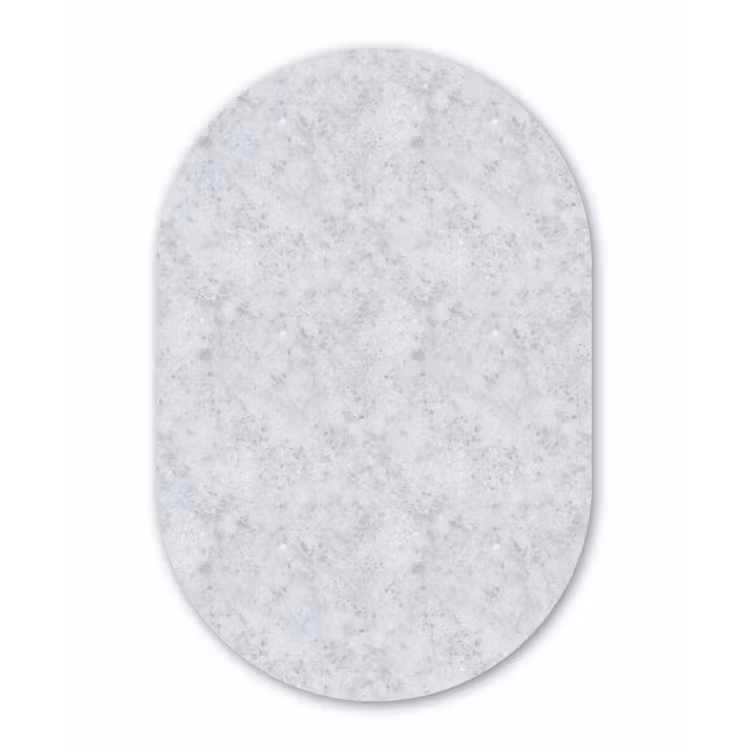 Grijs - Terrazzo-effect - Beton Wandcirkel Ovaal Aluminium middel 839 -3d