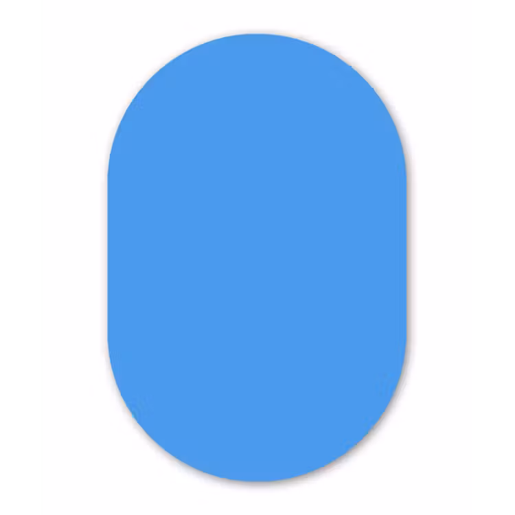 Bright - Azure - Blauw Wandcirkel Ovaal Aluminium middel 839 -3d