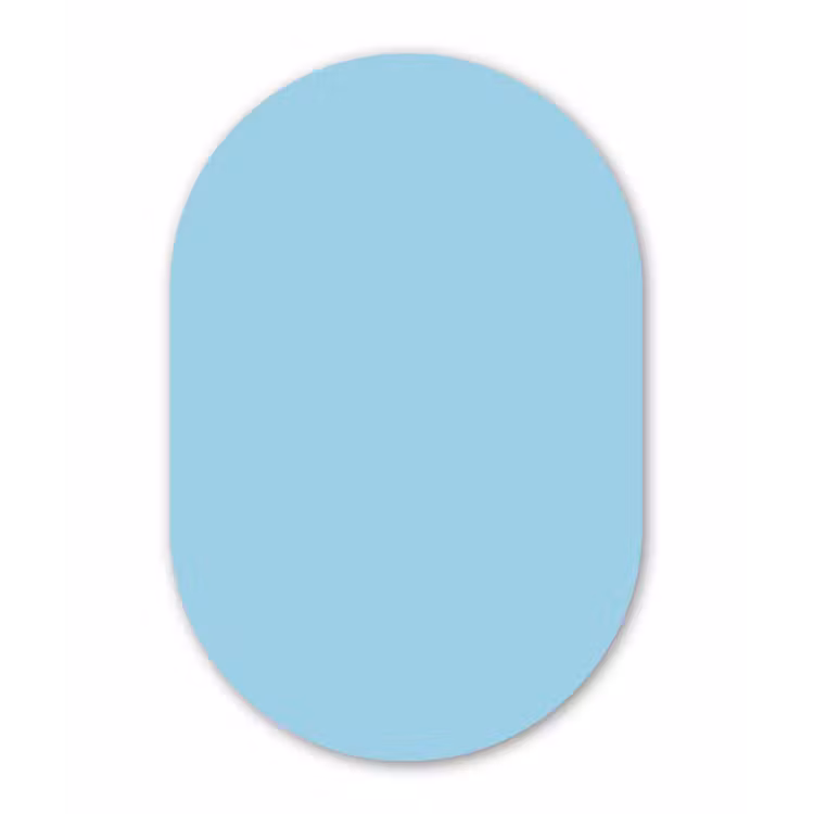 Ice - Blue - Blauw Wandcirkel Ovaal Aluminium middel 839 -3d