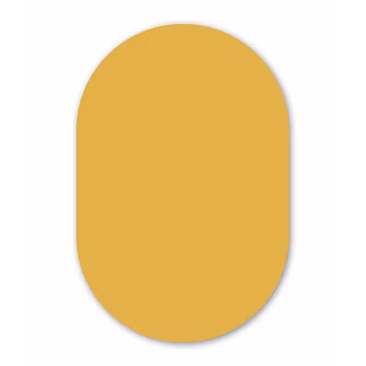 Joyful - Mustard - Geel Wandcirkel Ovaal Aluminium middel 839 -3d