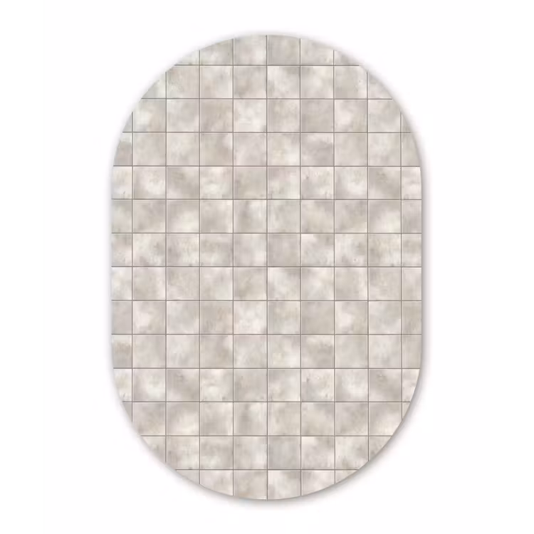 Tegels - Natuurlijk - Grijs Wandcirkel Ovaal Aluminium middel 839 -3d
