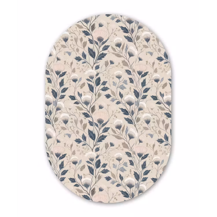 Klassiek - Botanisch - Kleurrijk Wandcirkel Ovaal Aluminium middel 839 -3d
