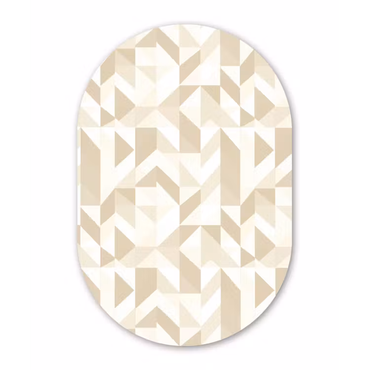 Modern - Abstract - Beige Wandcirkel Ovaal Aluminium middel 839 -3d