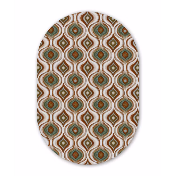 Motief - Patroon - Kleurrijk Wandcirkel Ovaal Aluminium middel 839 -3d