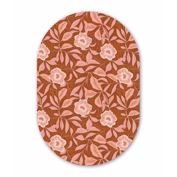 Patroon - Bladeren - Terracotta Wandcirkel Ovaal Aluminium middel 839 -3d