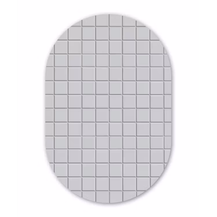 Patroon - Tegels - Licht - Grijs Wandcirkel Ovaal Aluminium middel 839 -3d