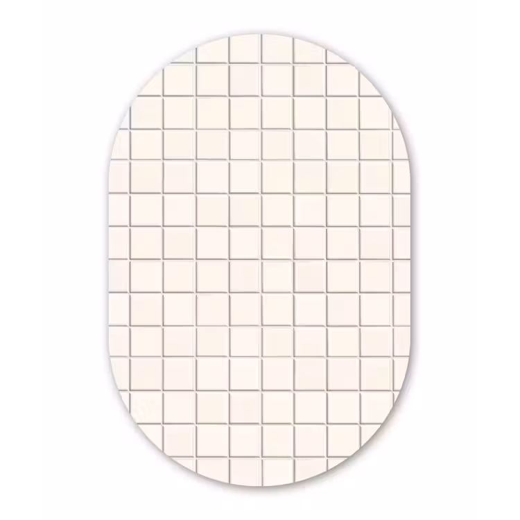 Patroon - Tegels - Wit Wandcirkel Ovaal Aluminium middel 839 -3d