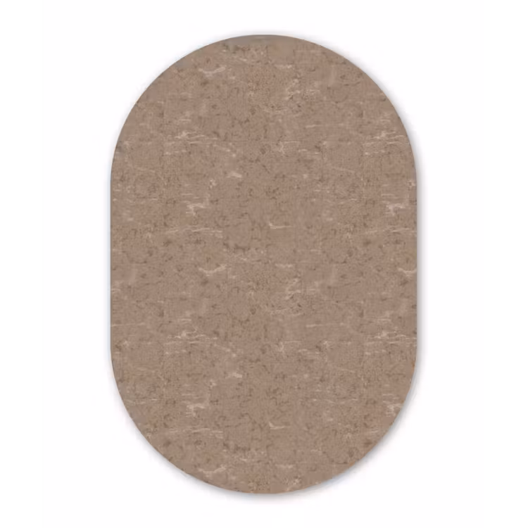 Patroon - Kalksteen - Beige Wandcirkel Ovaal Aluminium middel 839 -3d