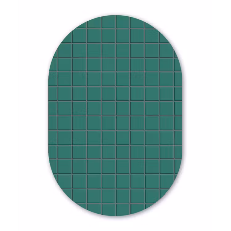 Patroon - Patroon - Smaragd Wandcirkel Ovaal Aluminium middel 839 -3d