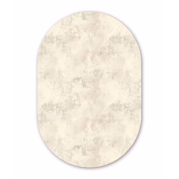Patroon - Organisch - Beige Wandcirkel Ovaal Aluminium middel 839 -3d