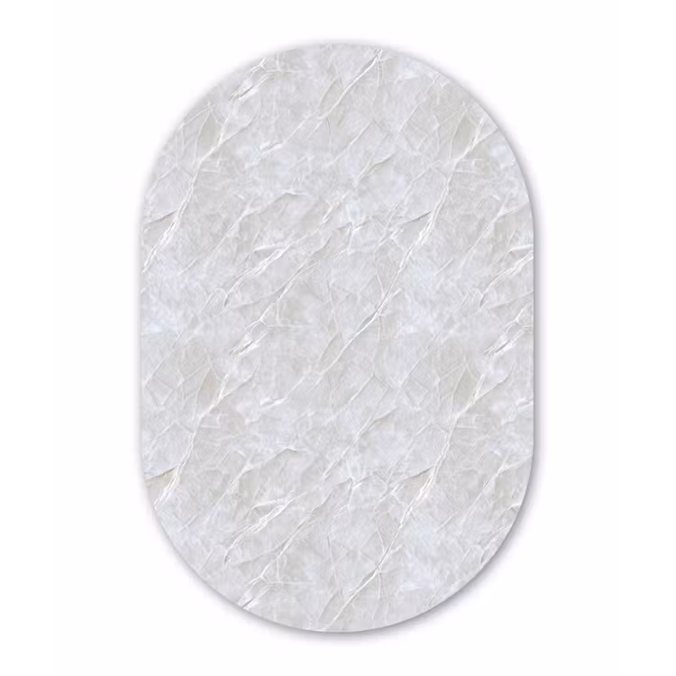 Oppervlakte - Textuur - Grijs Wandcirkel Ovaal Aluminium middel 839 -3d