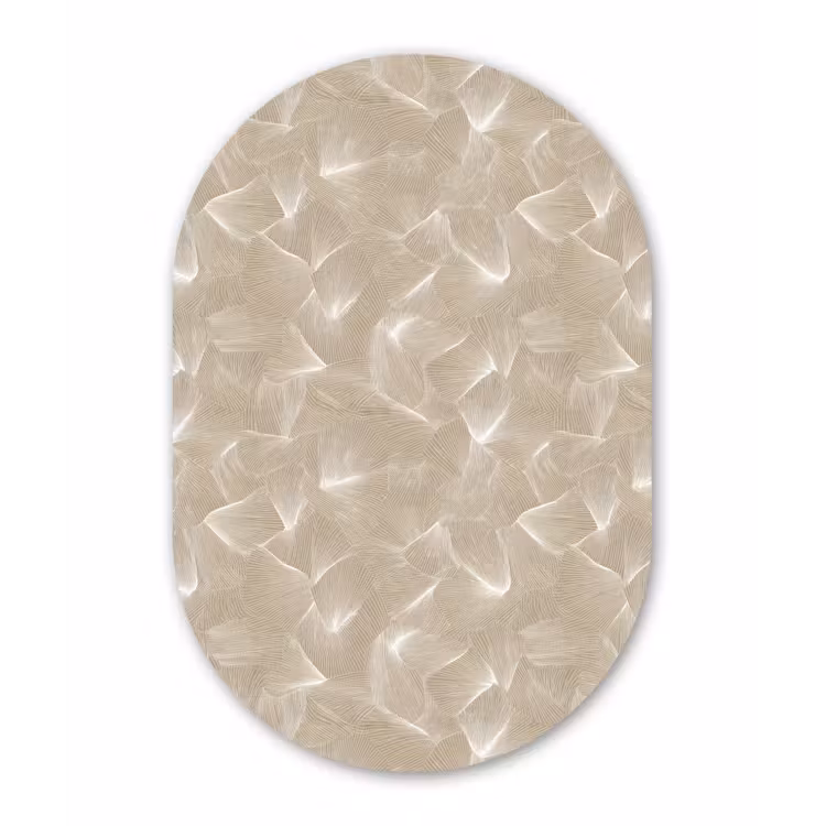 Organisch - Textuur - Beige Wandcirkel Ovaal Aluminium middel 839 -3d