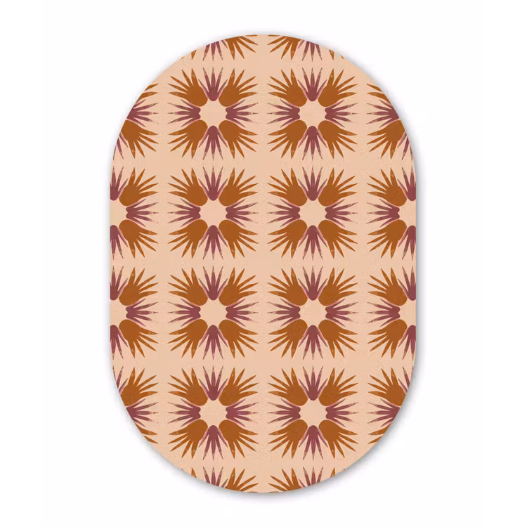 Ornament - Patroon - Oker Wandcirkel Ovaal Aluminium middel 839 -3d