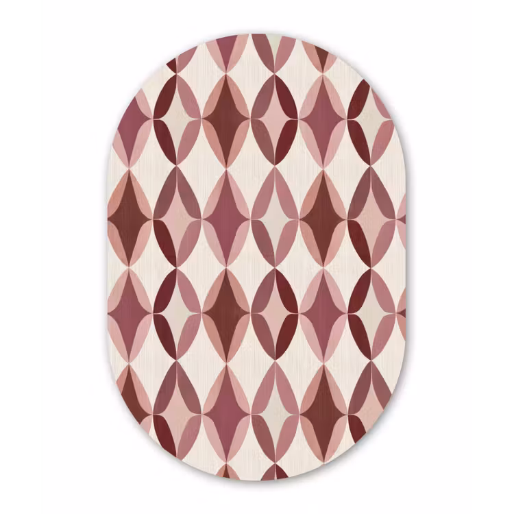 Ovaal - Textuur - Roze Wandcirkel Ovaal Aluminium middel 839 -3d