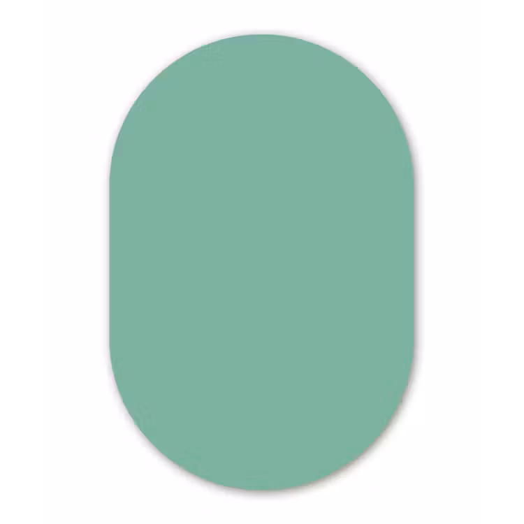 Ocean - Jade - Groen Wandcirkel Ovaal Aluminium middel 839 -3d