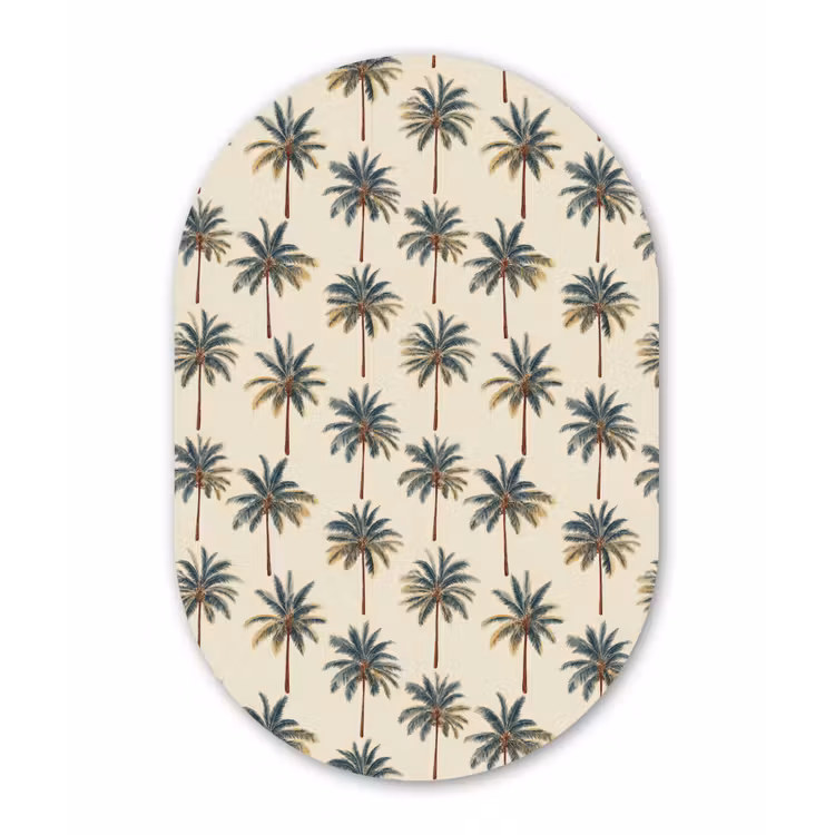 Palmbomen - Tropisch - Groen Wandcirkel Ovaal Aluminium middel 839 -3d