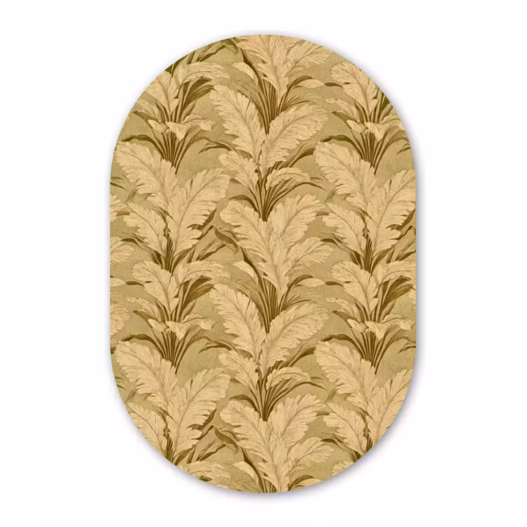 Palmbladeren - Klassiek - Groen Wandcirkel Ovaal Aluminium middel 839 -3d