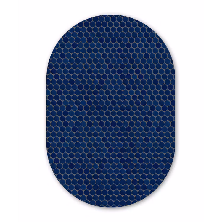 Penny - Mozaïek - Donkerblauw Wandcirkel Ovaal Aluminium middel 839 -3d