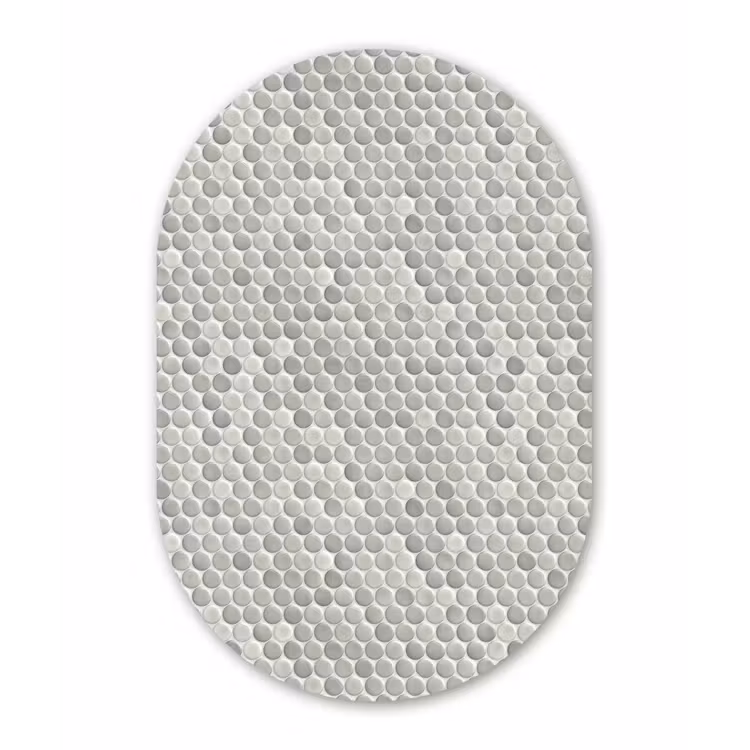 Penny - Mozaïek - Lichtgrijs Wandcirkel Ovaal Aluminium middel 839 -3d
