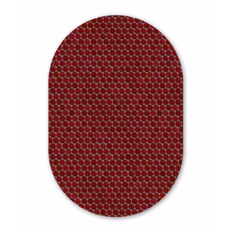 Penny - Mozaïek - Rond - Rood Wandcirkel Ovaal Aluminium middel 839 -3d