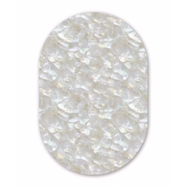 Parelmoerglans - Wit - Schelp Wandcirkel Ovaal Aluminium middel 839 -3d