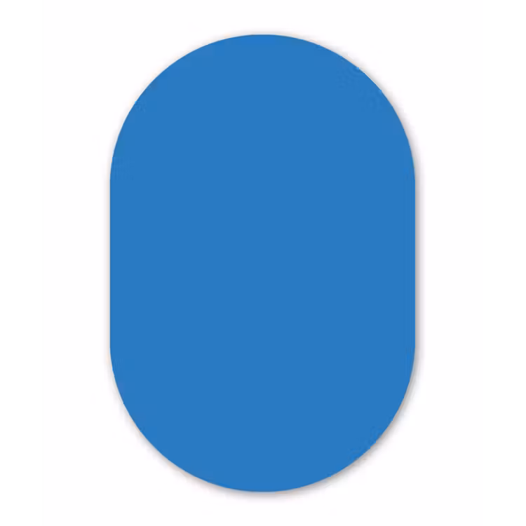 Royal - Blue - Blauw Wandcirkel Ovaal Aluminium middel 839 -3d
