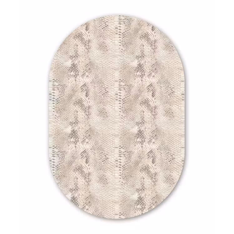 Slang - Patroon - Beige Wandcirkel Ovaal Aluminium middel 839 -3d