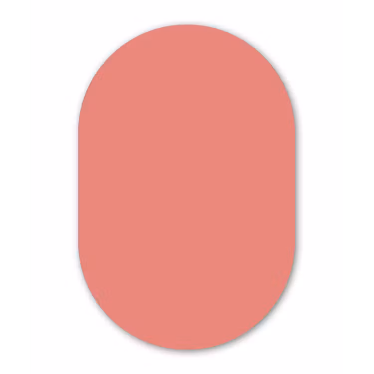 Dusty - Peach - Koraal Wandcirkel Ovaal Aluminium middel 839 -3d