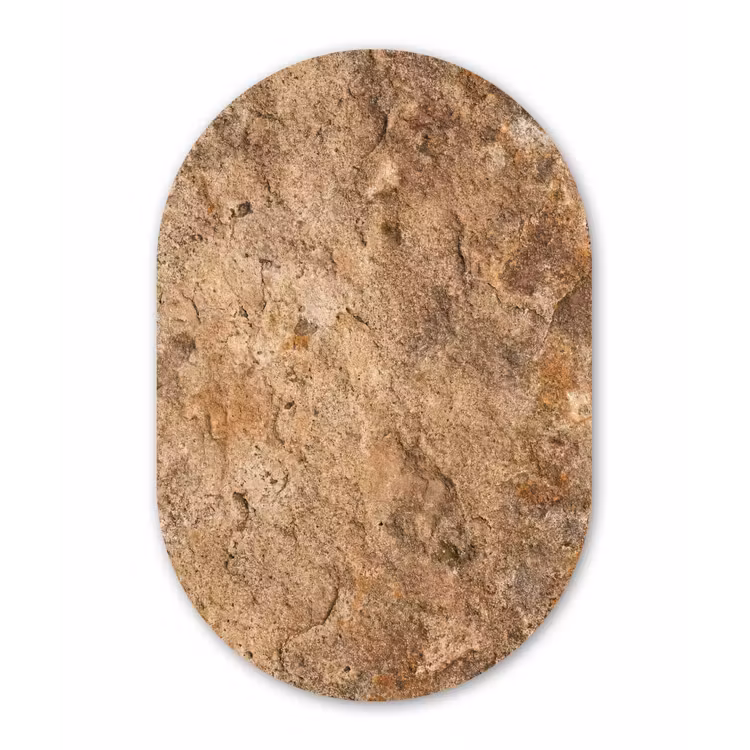 Steen - Natuur - Textuur - Abstract - Bruin Wandcirkel Ovaal Aluminium middel -3d
