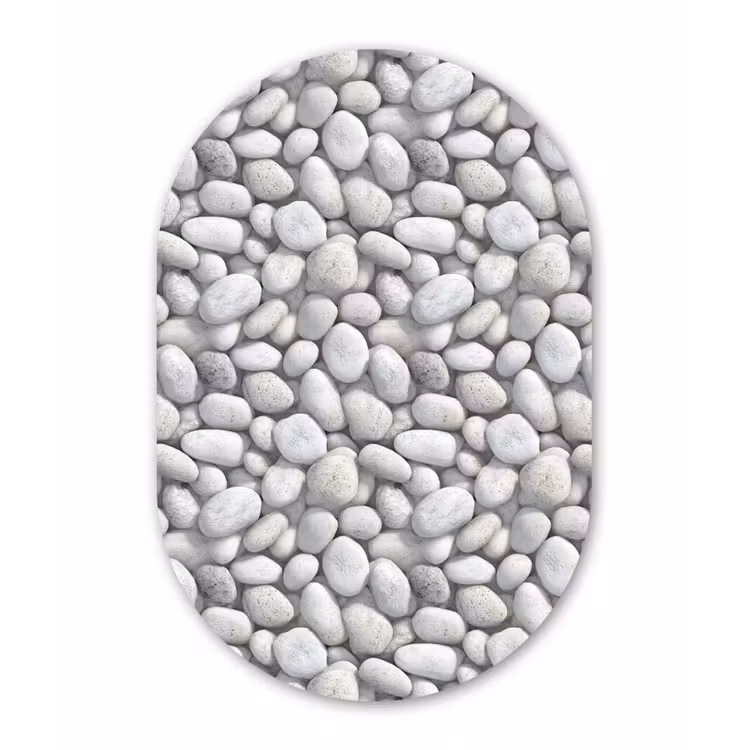 Steentjes - Grijs - Ovaal Wandcirkel Ovaal Aluminium middel 839 -3d