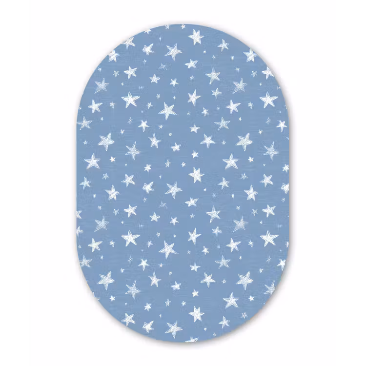 Sterretjes - Patroon - Blauw Wandcirkel Ovaal Aluminium middel 839 -3d