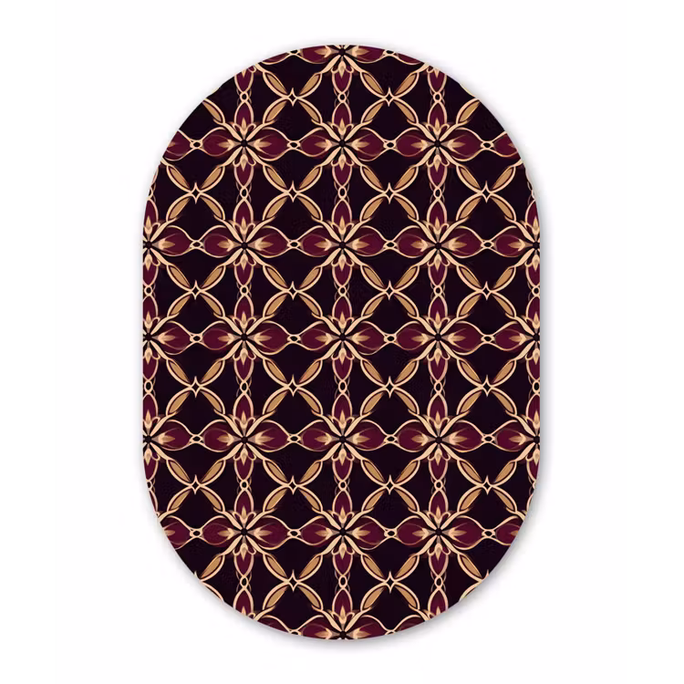 Symmetrisch - Tegel - Burgundy Wandcirkel Ovaal Aluminium middel 839 -3d