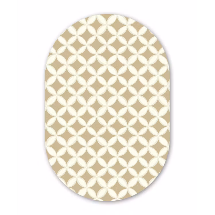 Symmetrisch - Motief - Beige Wandcirkel Ovaal Aluminium middel 839 -3d