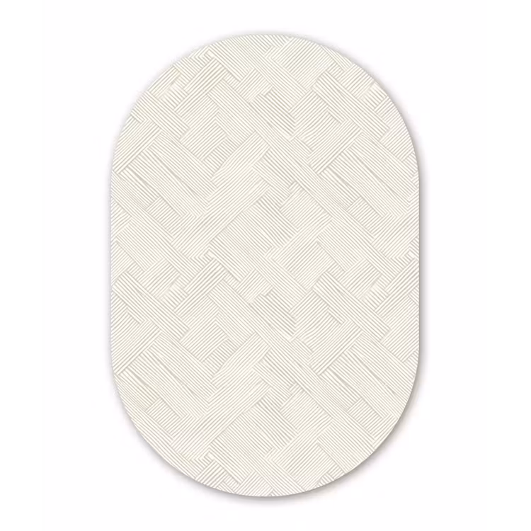 Textuur - Abstract - Beige Wandcirkel Ovaal Aluminium middel 839 -3d