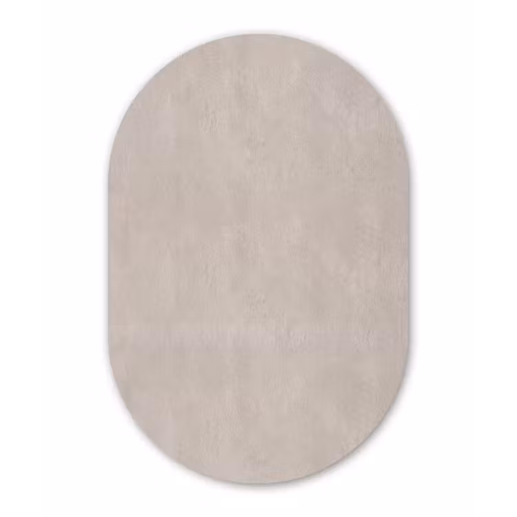 Textuur - Effen - Abstract - Beige Wandcirkel Ovaal Aluminium middel -3d