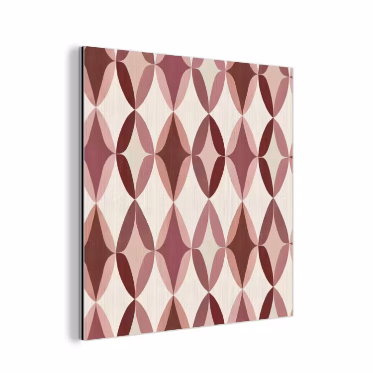 Ovaal - Textuur - Roze aluminium wit klein 46 -3d