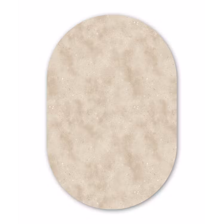 Structuur - Spikkels - Beige Wandcirkel Ovaal Aluminium middel 839 -3d