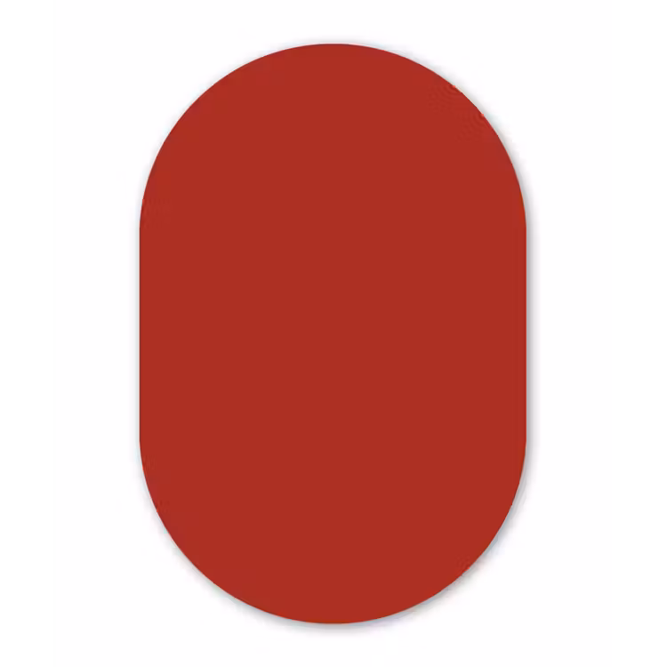 Deep - Crimson - Rood Wandcirkel Ovaal Aluminium middel 839 -3d