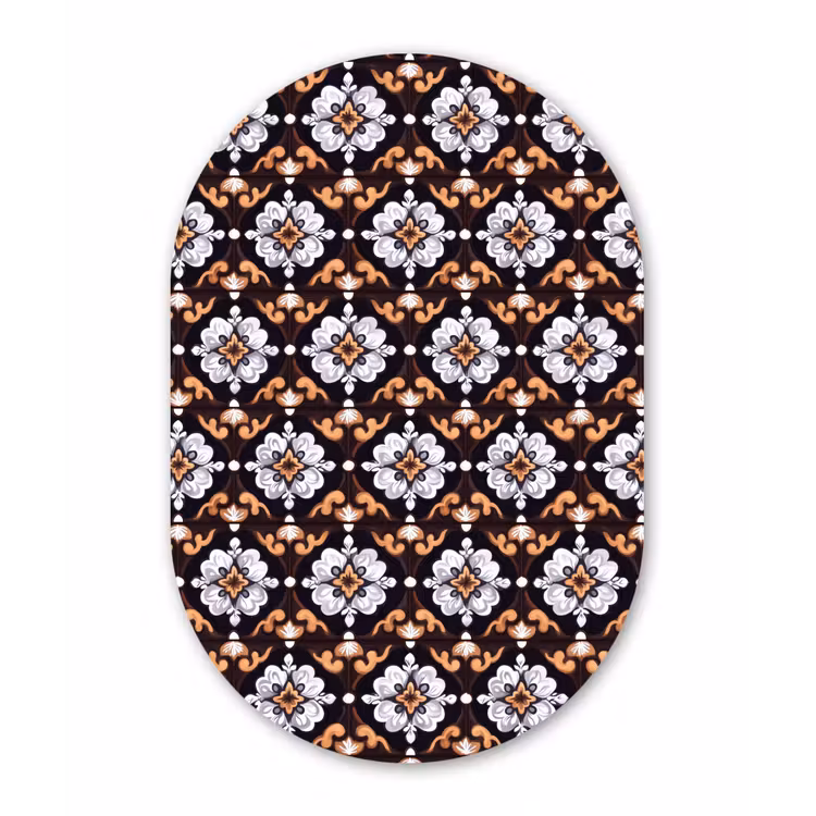 traditioneel - Element - Kleurrijk Wandcirkel Ovaal Aluminium middel 839 -3d