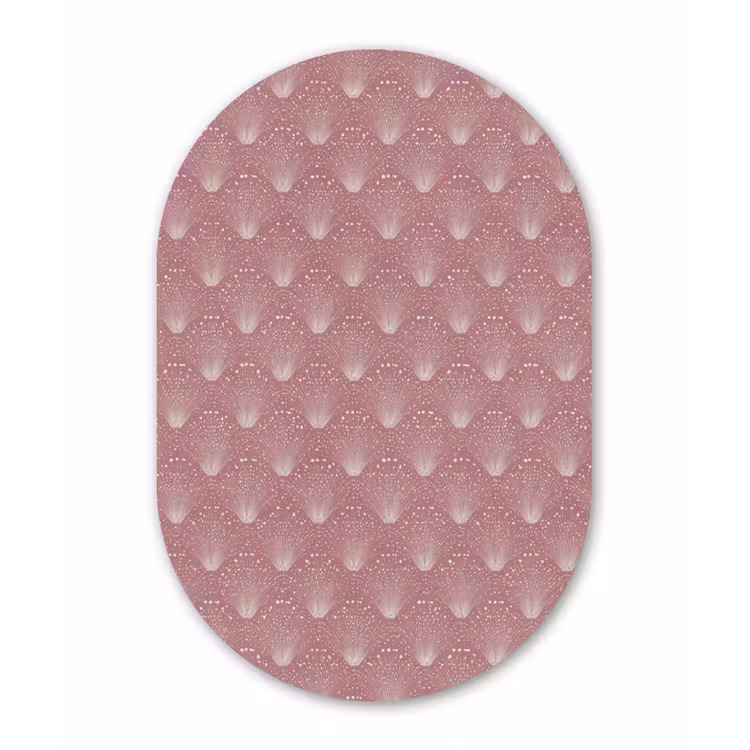 Trendy - Patroon - Roze Wandcirkel Ovaal Aluminium middel 839 -3d