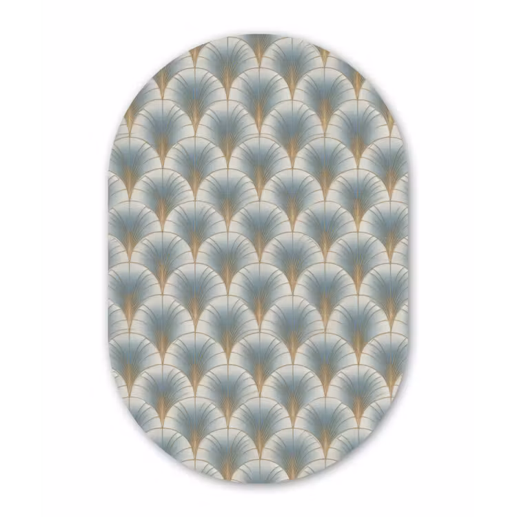 Waaier - Klassiek - Blauw Wandcirkel Ovaal Aluminium middel 839 -3d