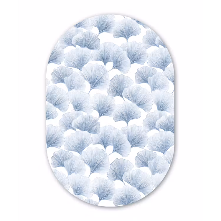 Waaier - Modern - Blauw Wandcirkel Ovaal Aluminium middel 839 -3d