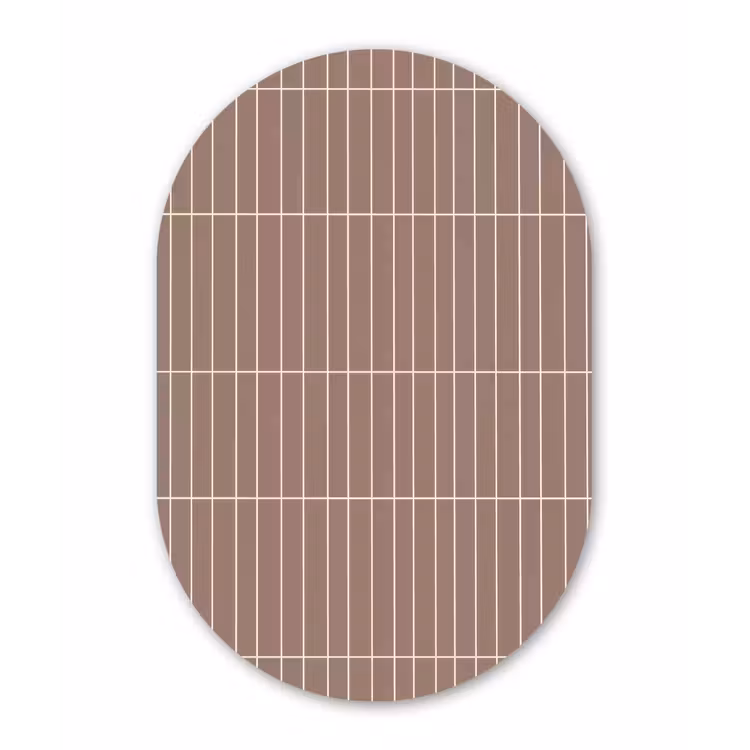 Verticaal - Wandtegel - Terracotta Wandcirkel Ovaal Aluminium middel 839 -3d