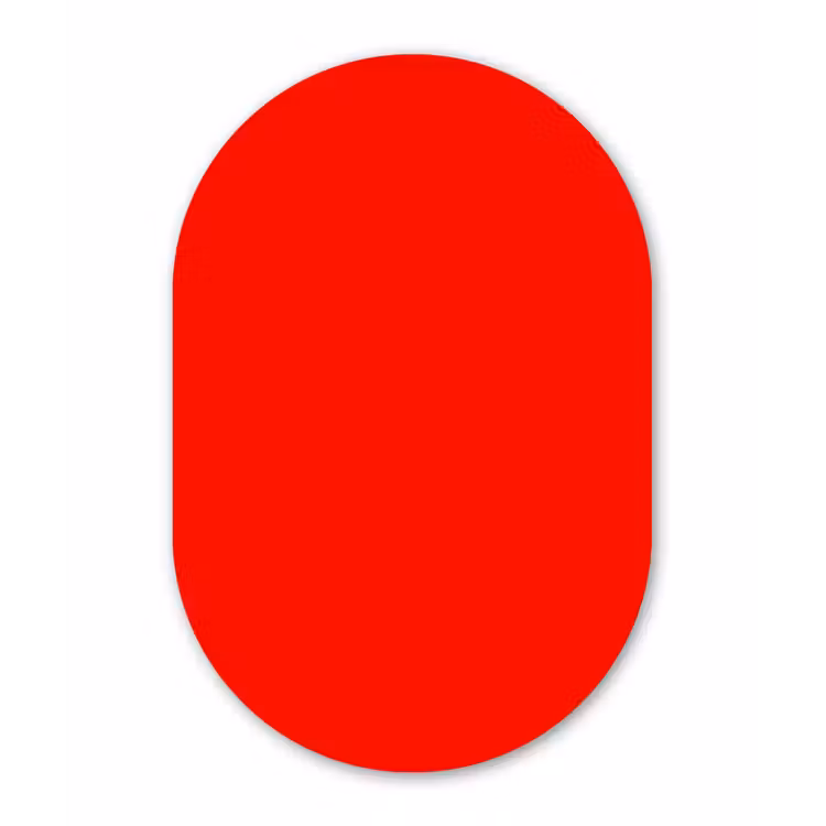 Vibrant - Vermilion - Rood Wandcirkel Ovaal Aluminium middel 839 -3d