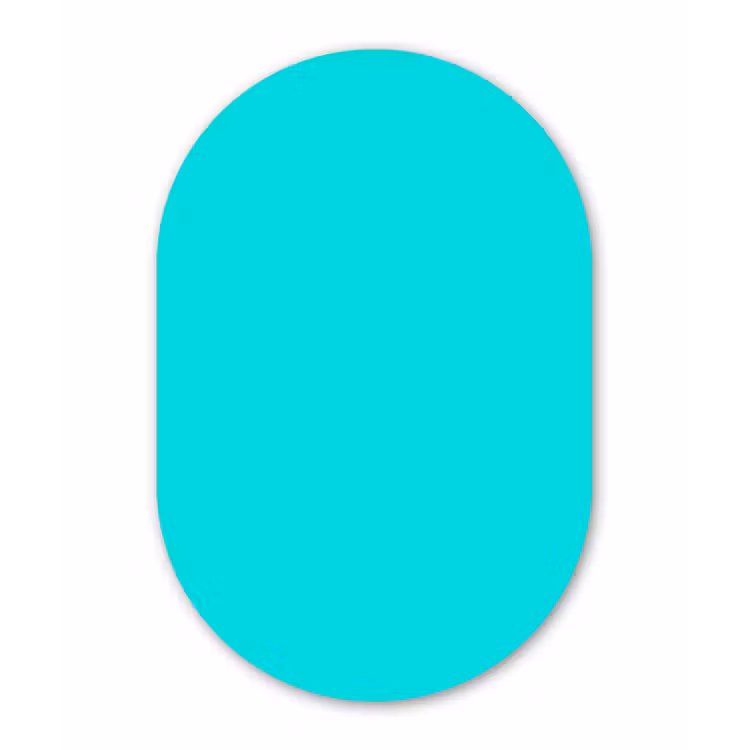 Vivid - Aquamarine - Turkoois Wandcirkel Ovaal Aluminium middel 839 -3d