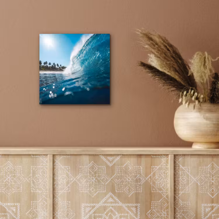 Oceaan - Golf - Strand - Natuur - Blauw aluminium wit klein -sfeer4