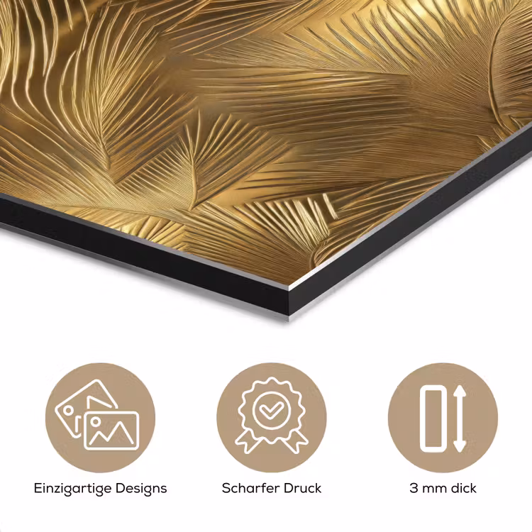 Palm - Waaier - Goud aluminium wit klein 46 -closeup_DE