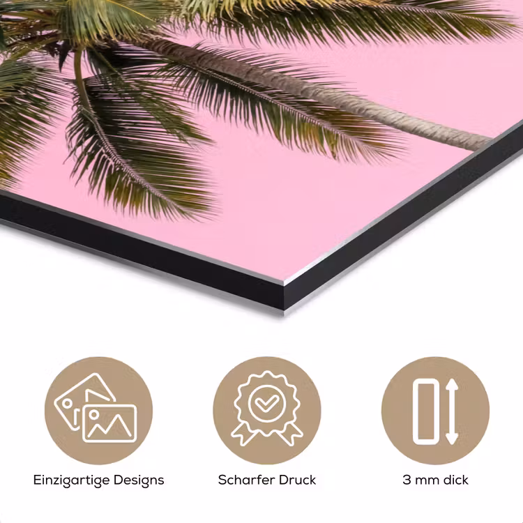 Palmboom - Tropisch - Pink aluminium wit klein -closeup_DE