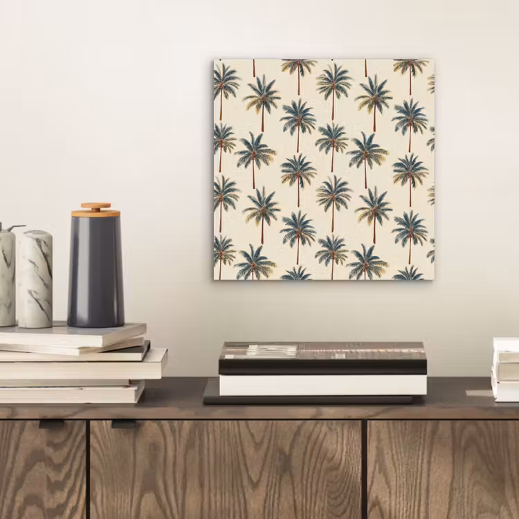 Palmbomen - Tropisch - Groen aluminium wit klein 46 -sfeer1